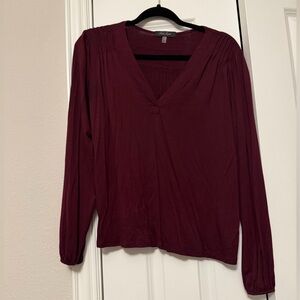 Laila Jayde Deep Red V-Neck Blouse